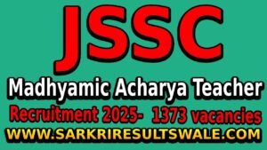 JSSC Madhyamic Acharya Teacher Recruitment 2025